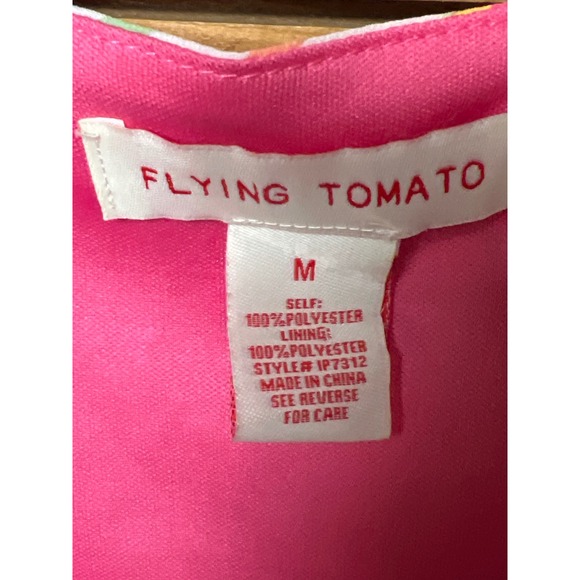 Flying Tomato‎ Pink Tropical Floral Wrap Romper Short Sleeve Tie Waist Cottage - Picture 4 of 10